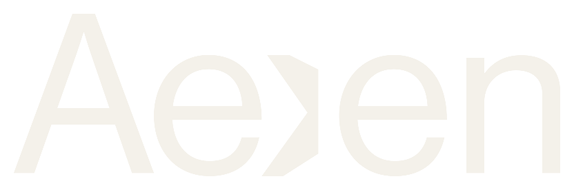 Aexen wordmark — the X as a forward arrow