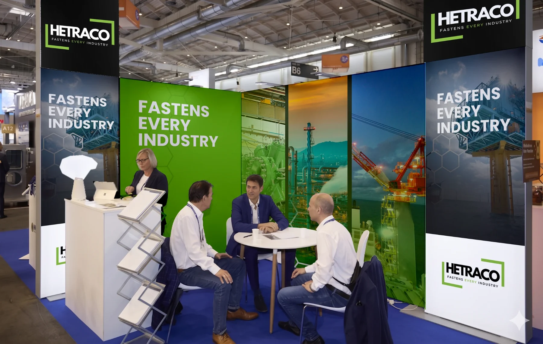 Hetraco exhibition stand in a real trade-fair setting